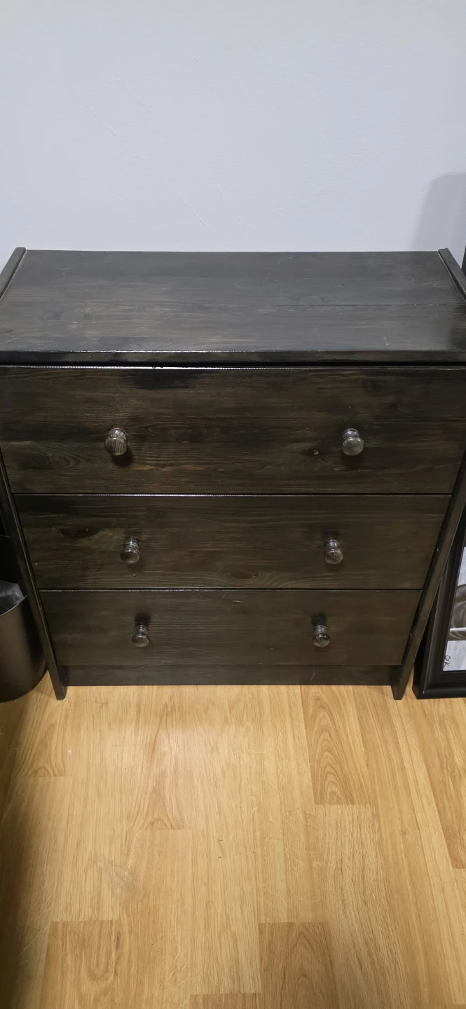 Dark Wood 3-Drawer Dresser