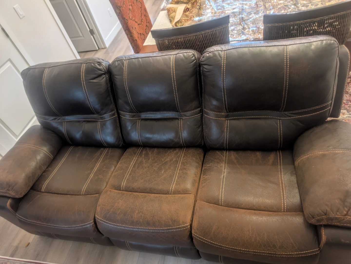 3-Seater Leather Reclining Sofa