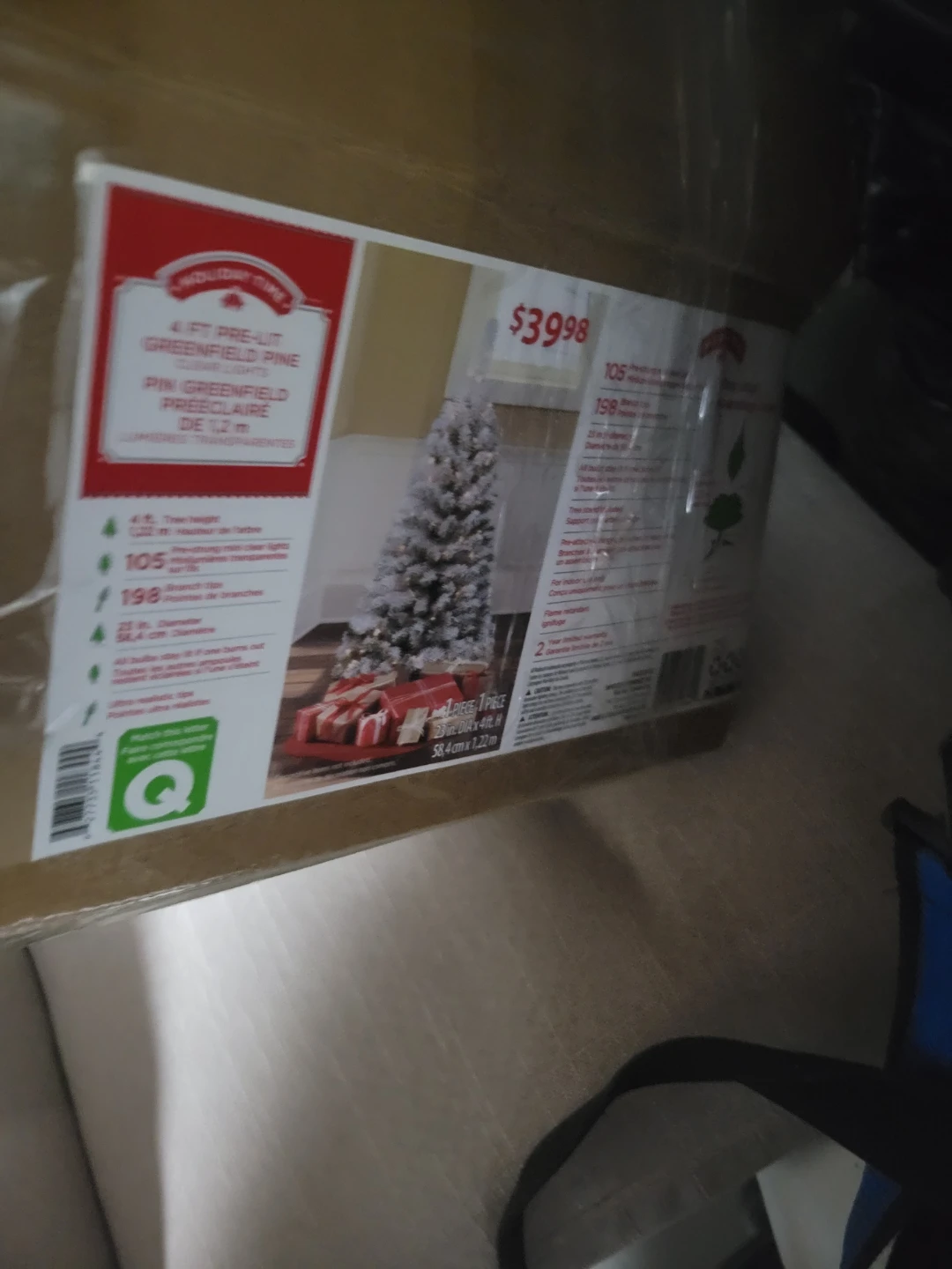 Holiday Time 4 ft Pre-Lit Greenfield Pine Christmas Tree - photo 3