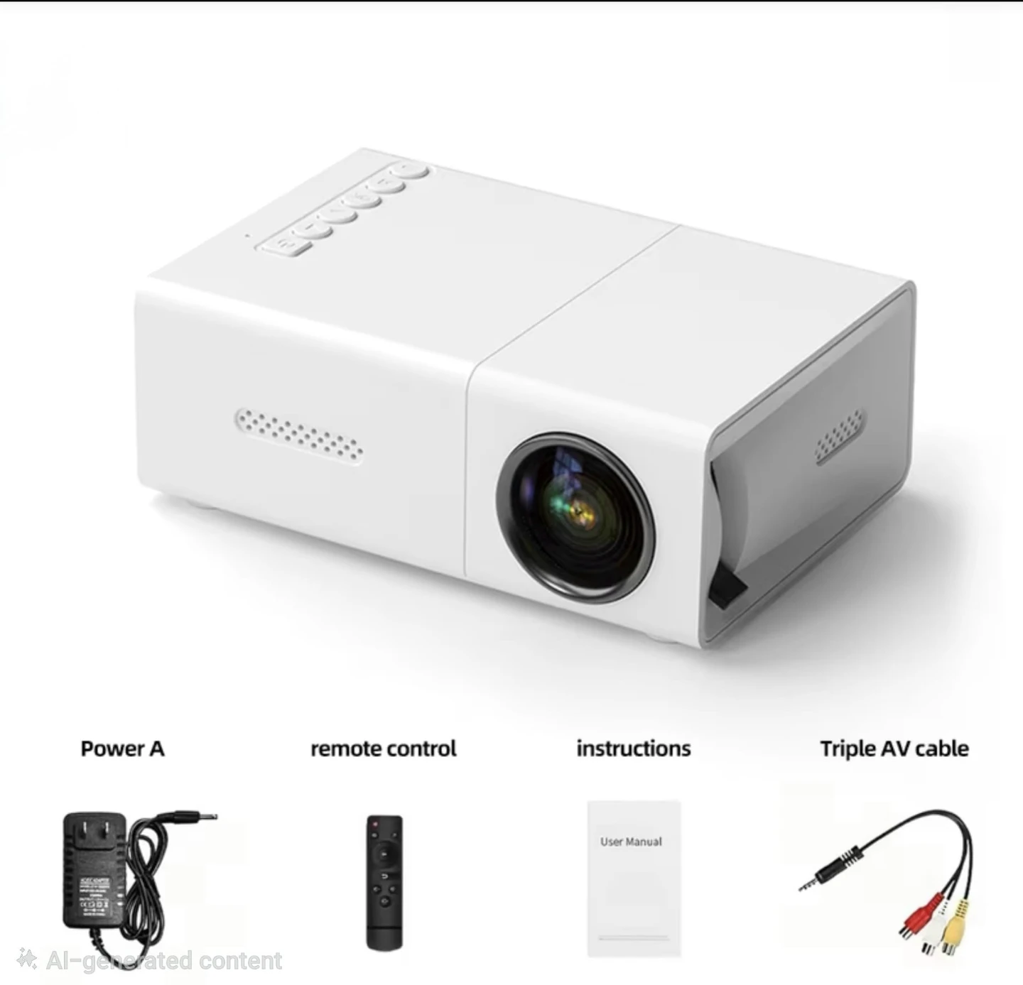 White LED Mini Projector with 80" Display - photo 3