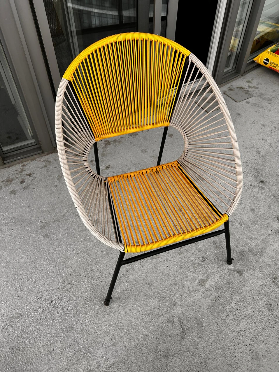 Yellow and White Acapulco Chair