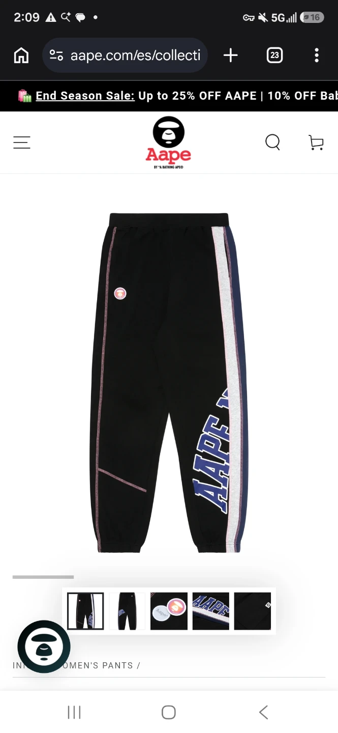 Aape by A Bathing Ape Moonface Lettering Sweatpants XS