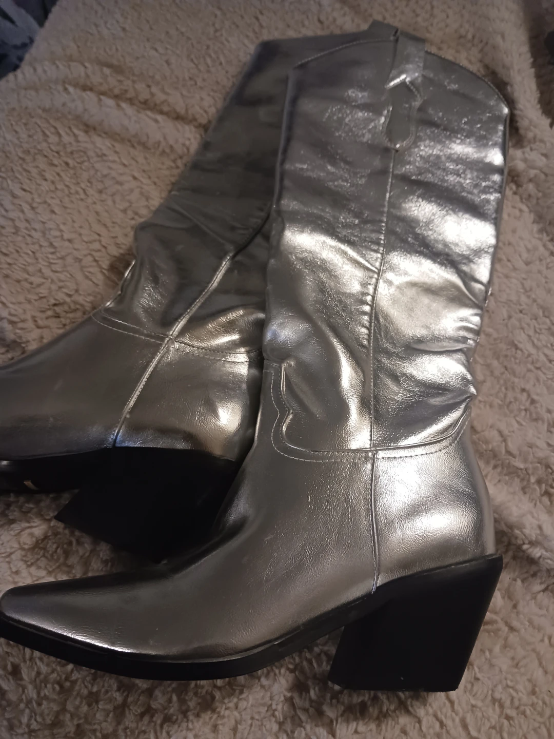 BILLINI Silver Knee-High Western Boots - photo 3