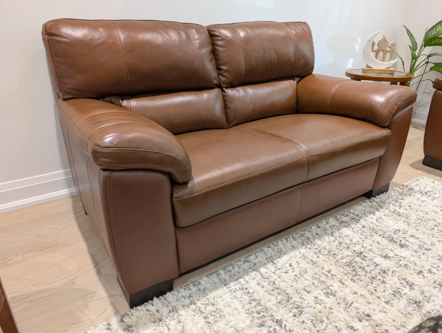 BRAND NEW Leather Loveseat from Leons - photo 2