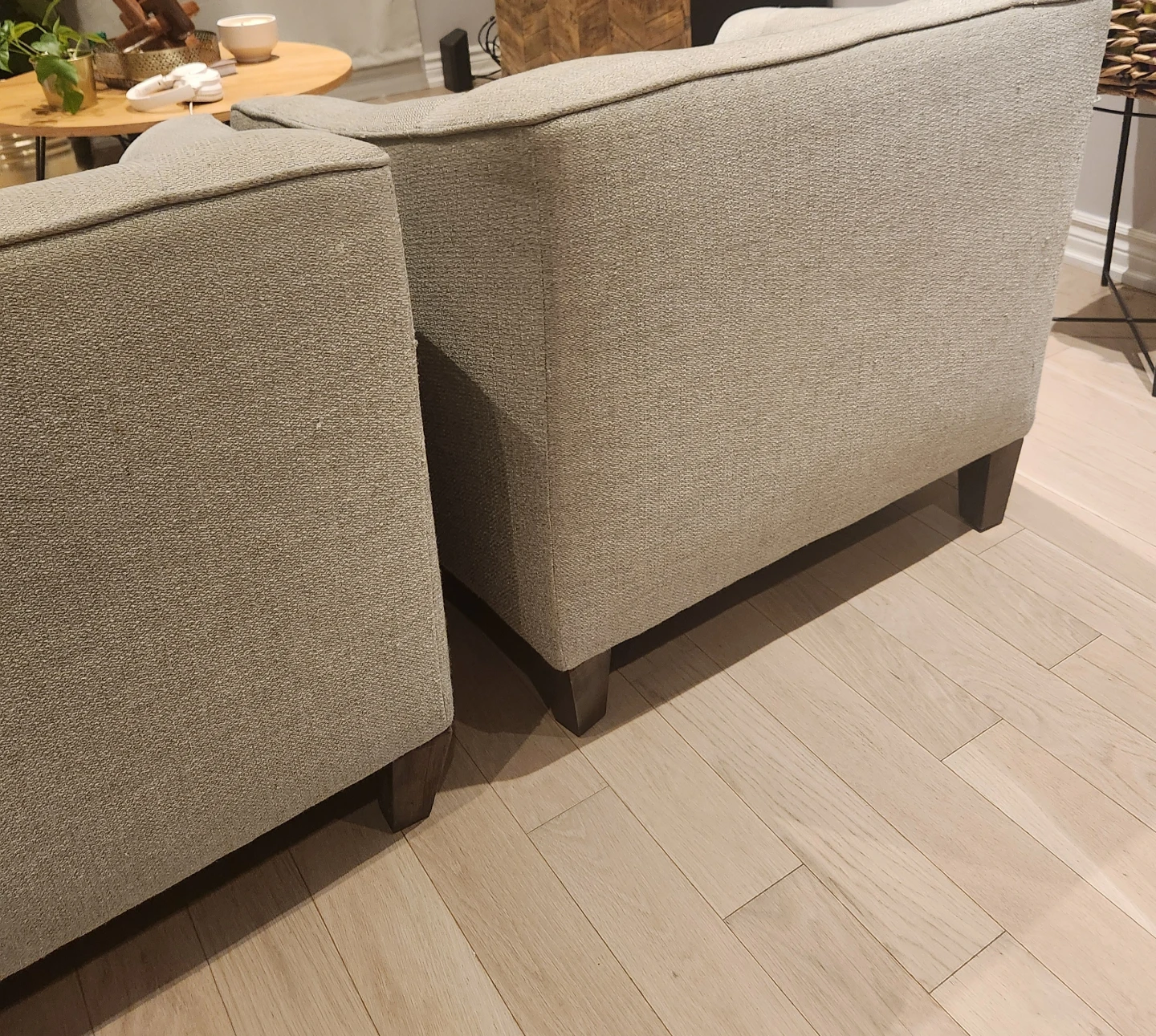 Pair of Tufted Accent Chair - Light Grey - photo 3