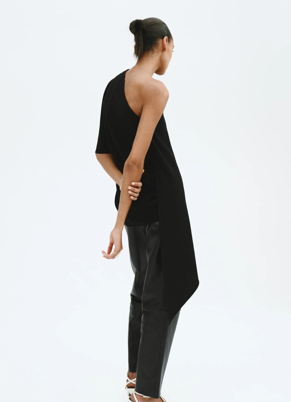 H&M Black One Shoulder Cap Top L - photo 5