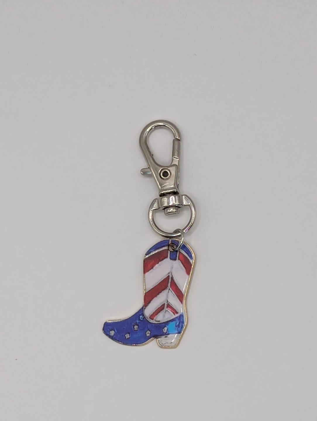 Red Blue and White Cowboy Boot Charm