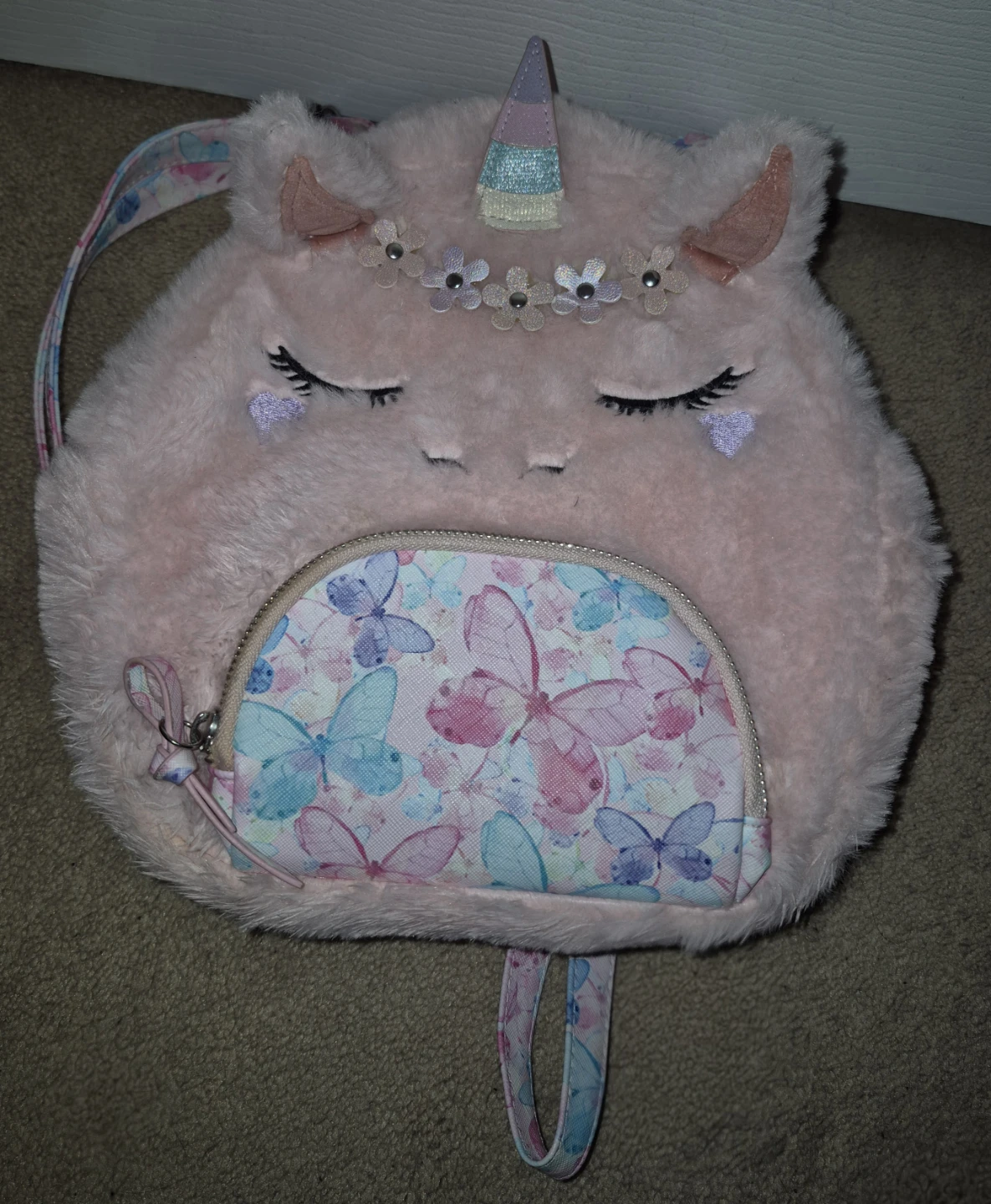 Pink Unicorn Plush Backpack