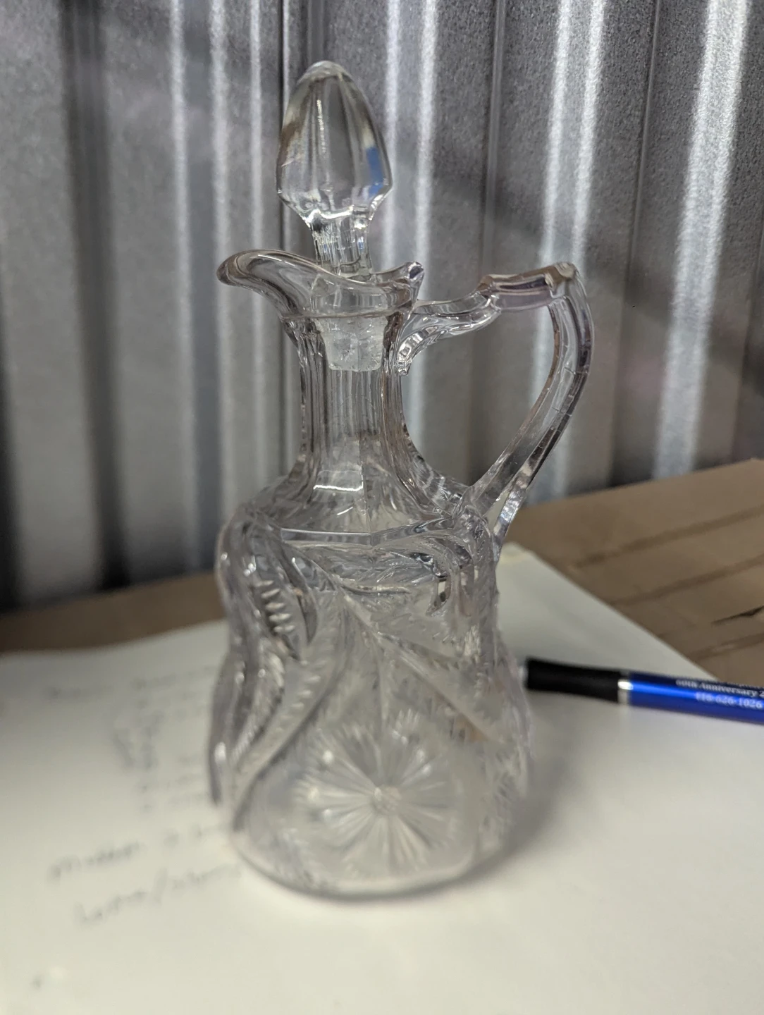 Pressed Glass Vinegar/Oil Cruet
