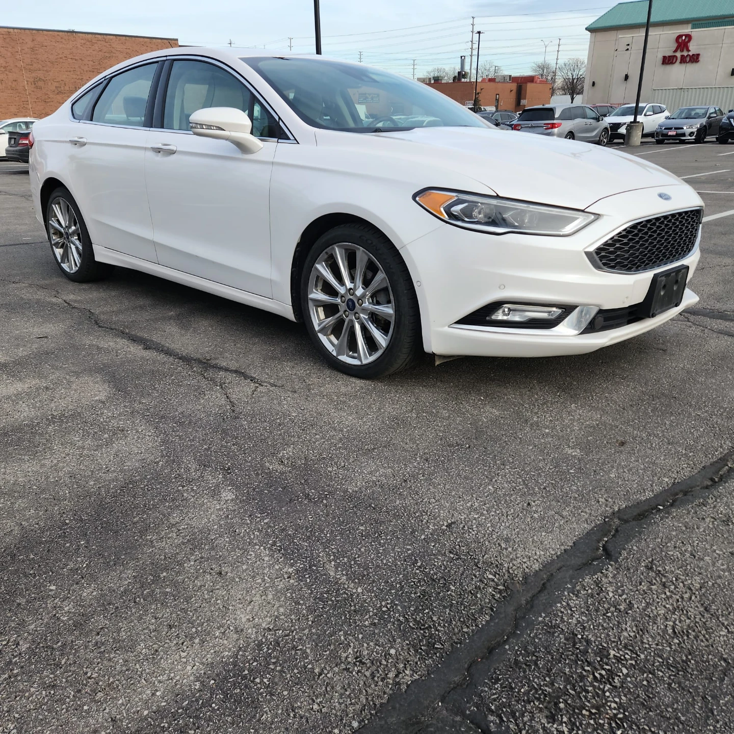 2017 White Ford Fusion Platinum AWD