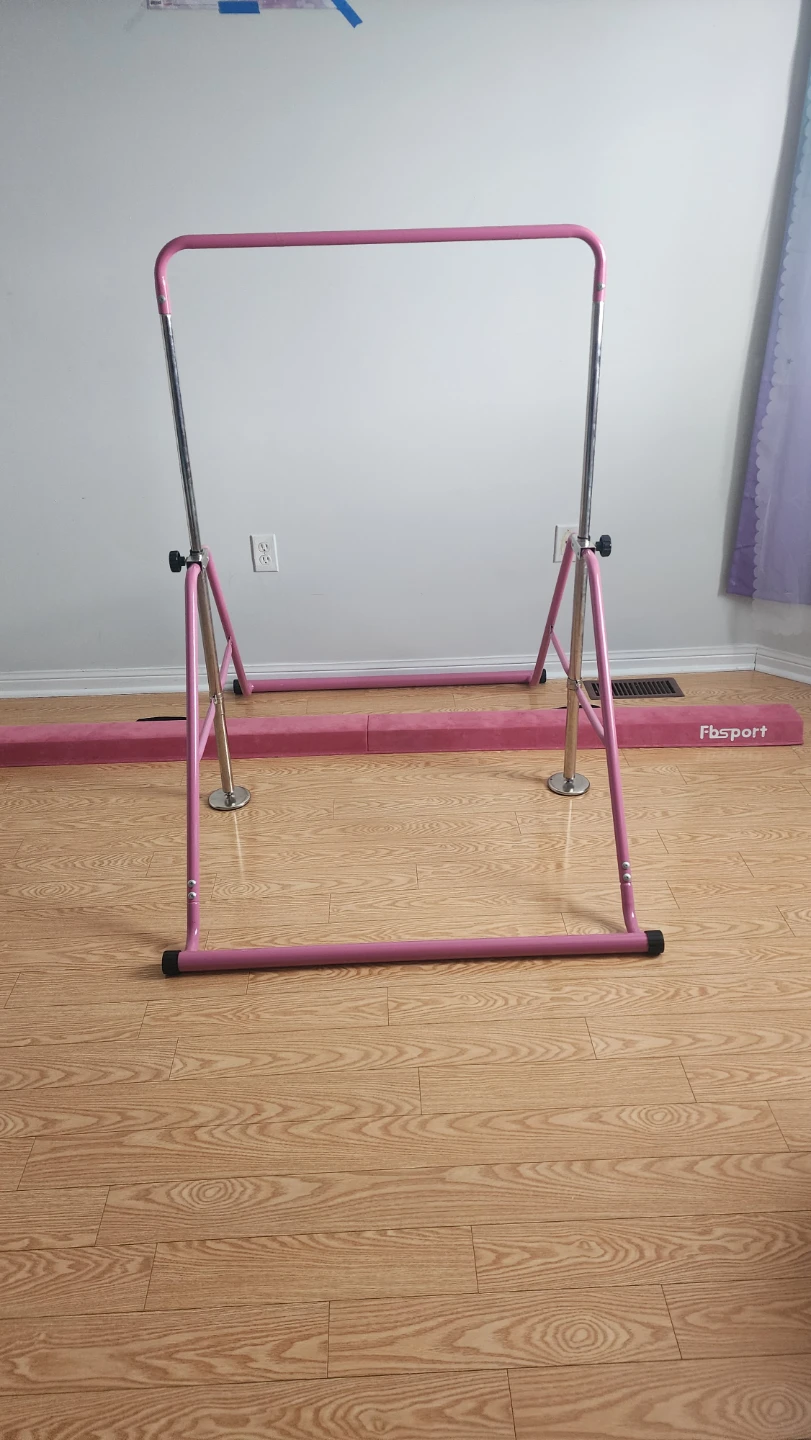 Fsport Pink Gymnastics Bar with Balance Beam