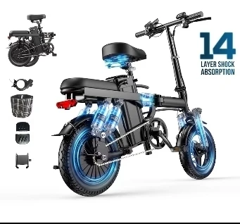 Folding Electric Bike with 14 Layer Shock Absorption
