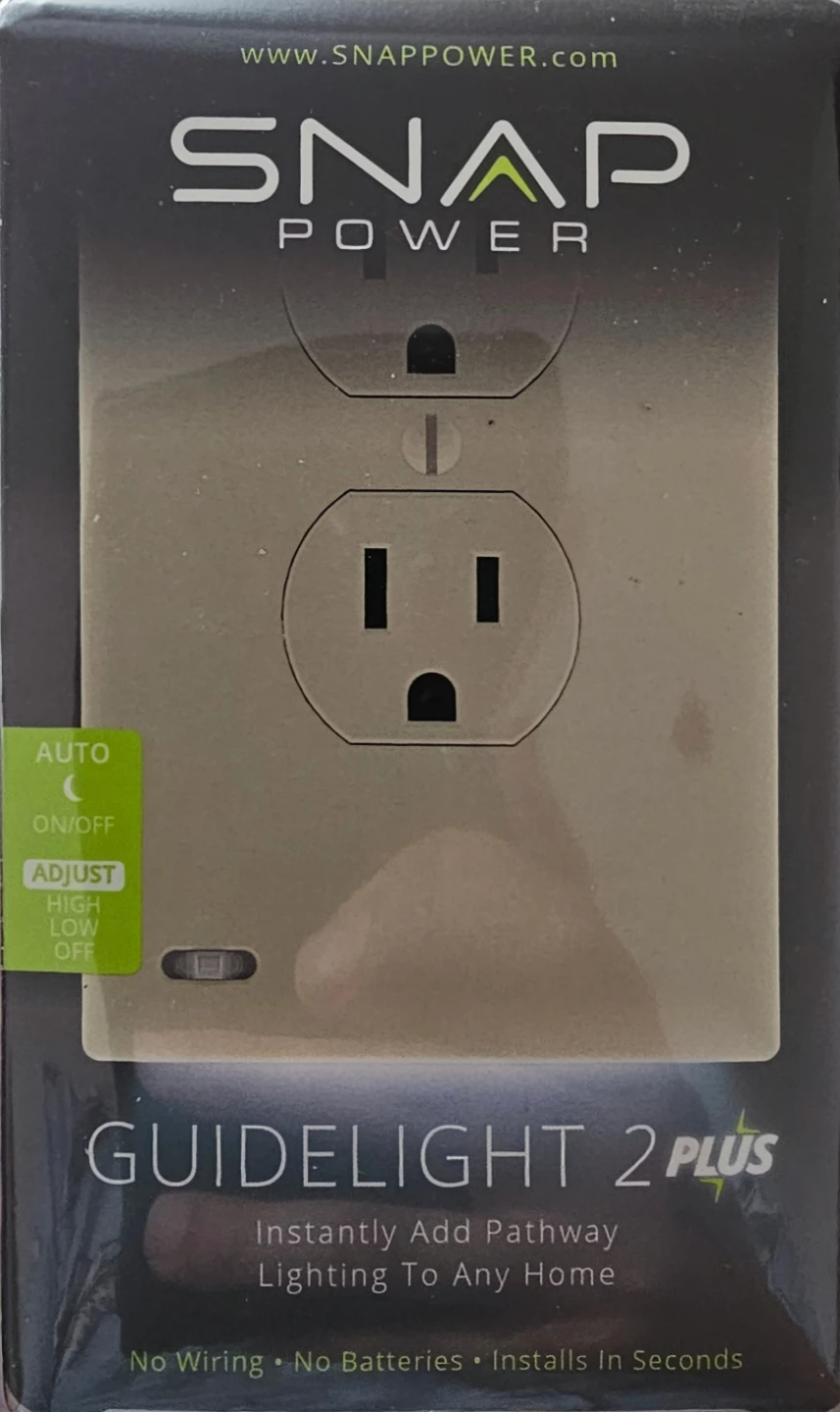 SnapPower Guidelight 2 Plus Outlet Cover & Motion Light (Almond)