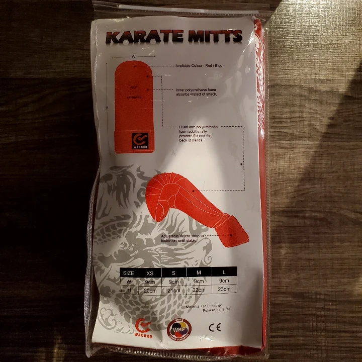 Wacoku Karate Mitts - Red- Size Medium - photo 3
