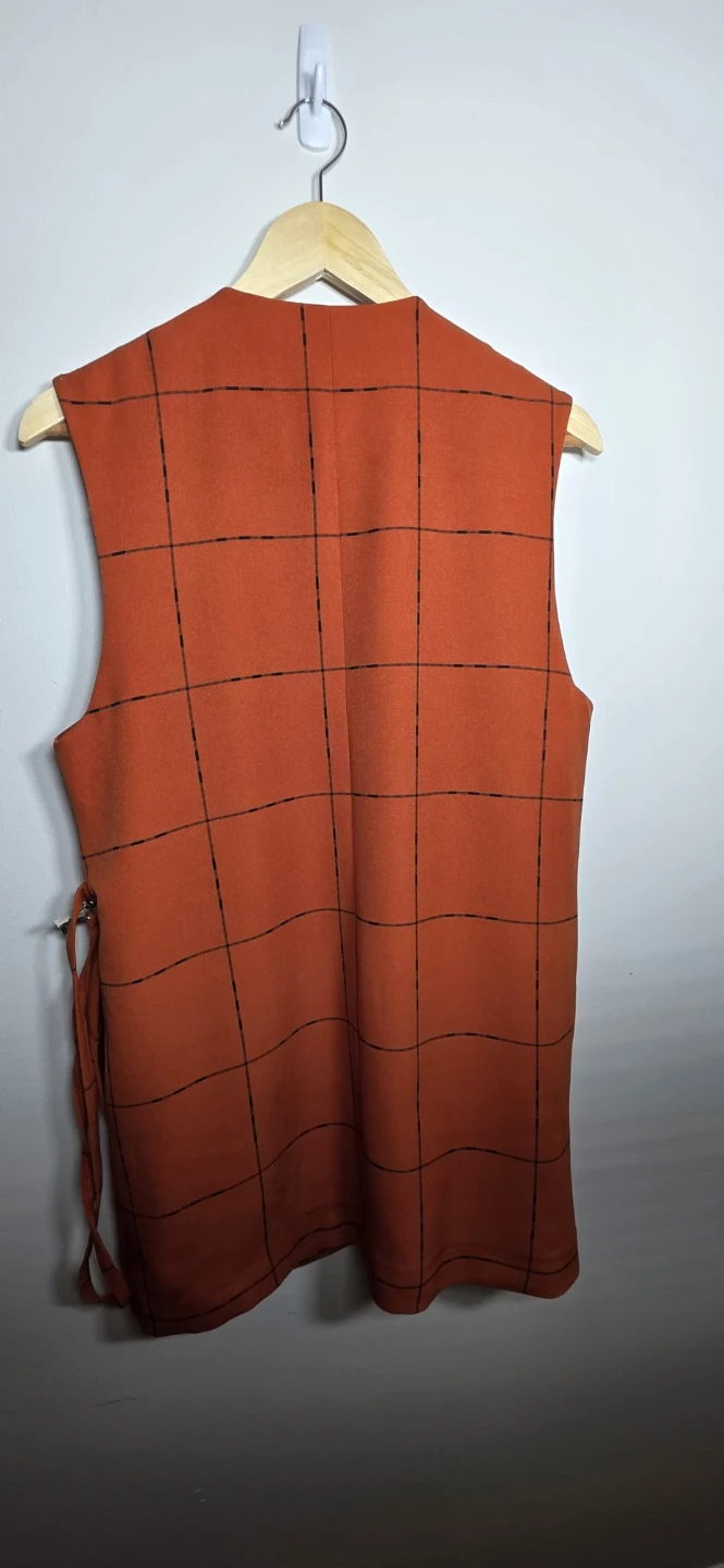 HERESIS Orange Plaid Vest - Size UK 12 - photo 5