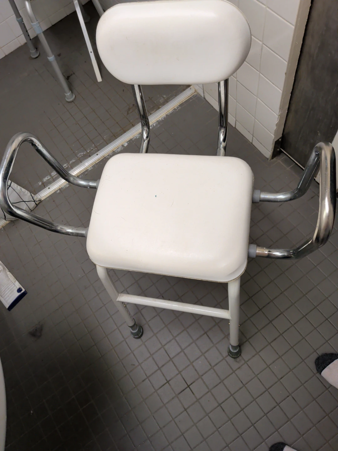 White Shower Chair with Back and Arms