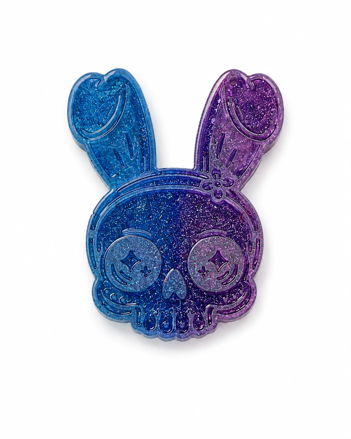 Resin Bunny Skull Keychain Charm - photo 3