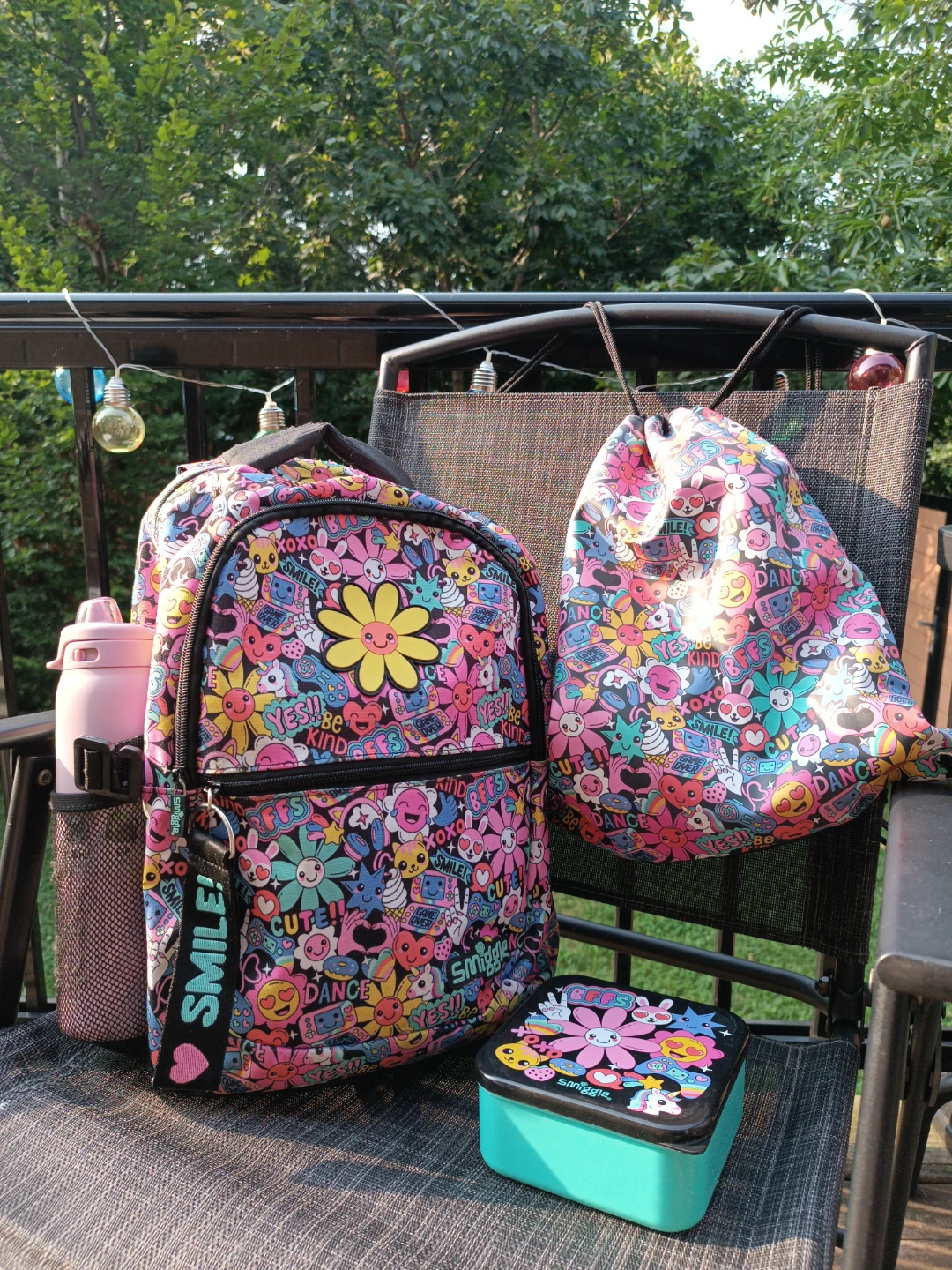 School Backpack, Drawstring Bag, and Lunchbox Set