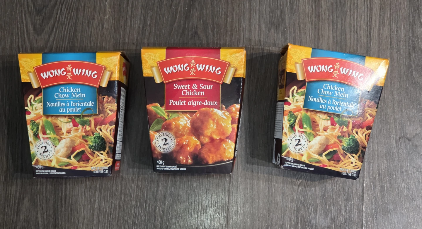 Free frozen meals – Wong Wing Chicken  (3 boxes)
