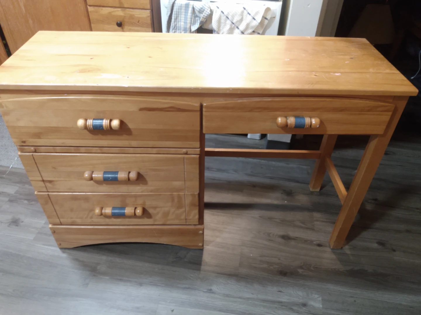 Wooden Desk with Drawers