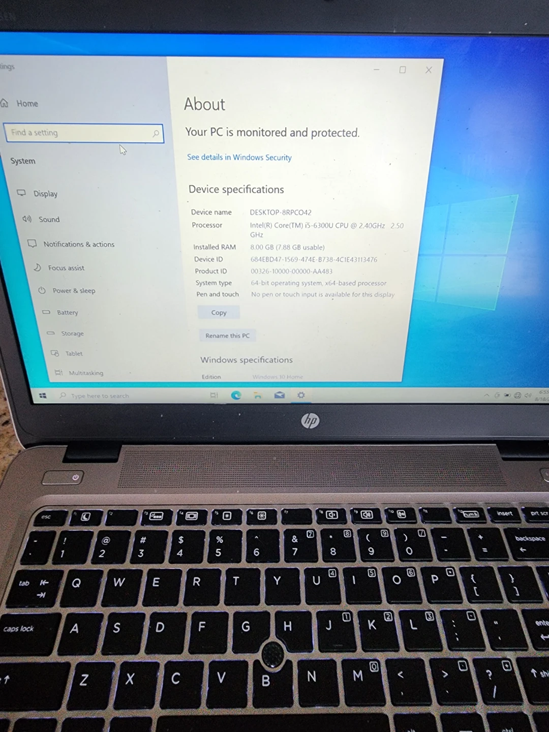 HP EliteBook 640 G3 Laptop - i5-6300U