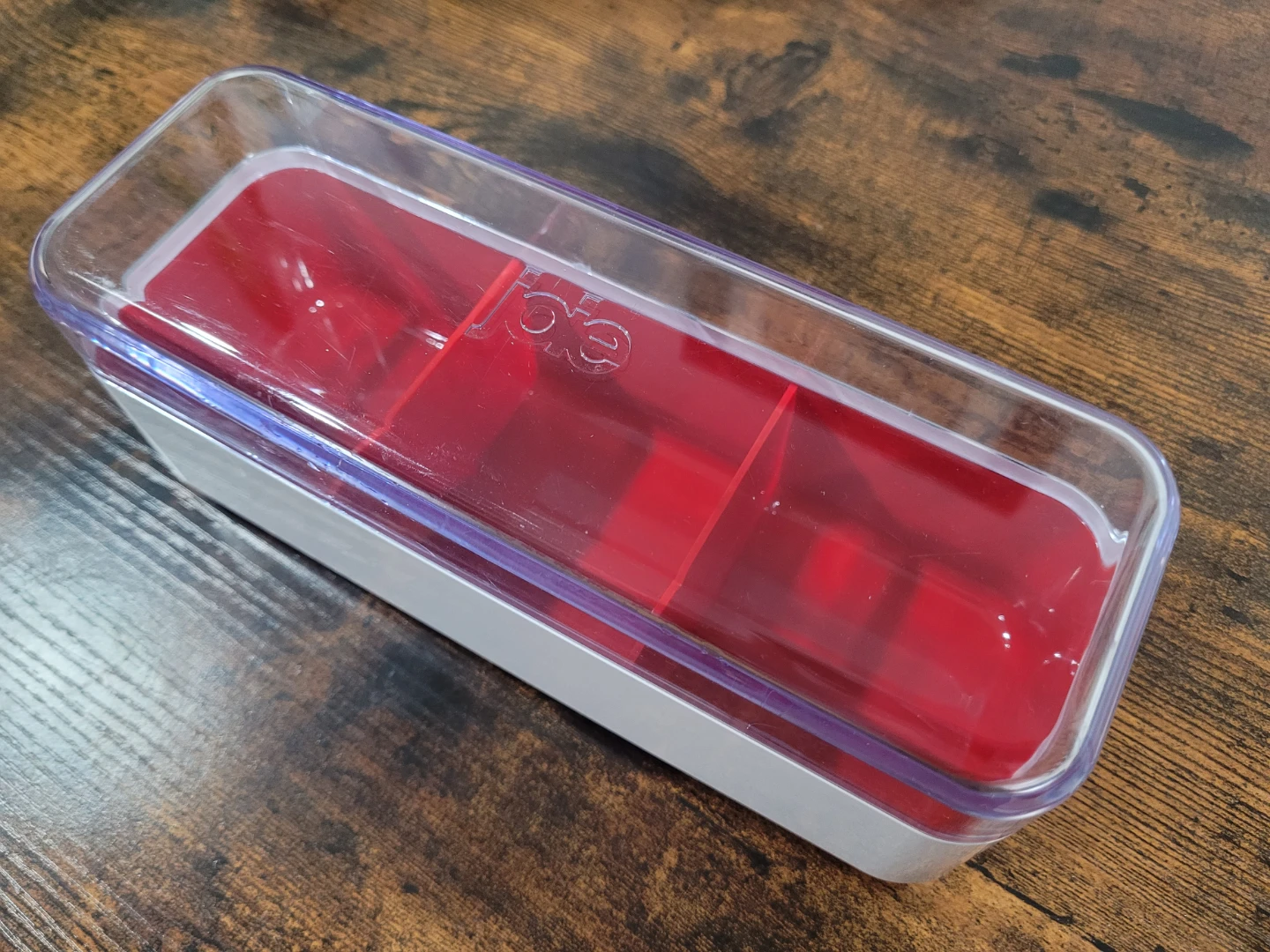 Joie Red and White 3 Compartment Container