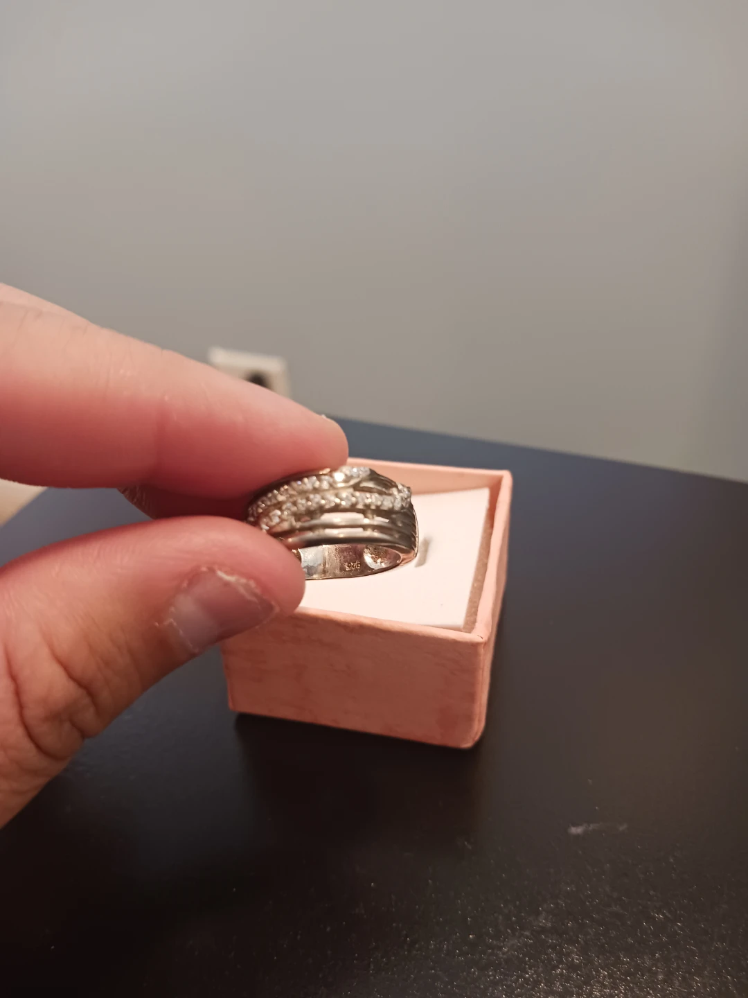 Women's Silver  Ring 9.25  with Rhinestones - photo 3