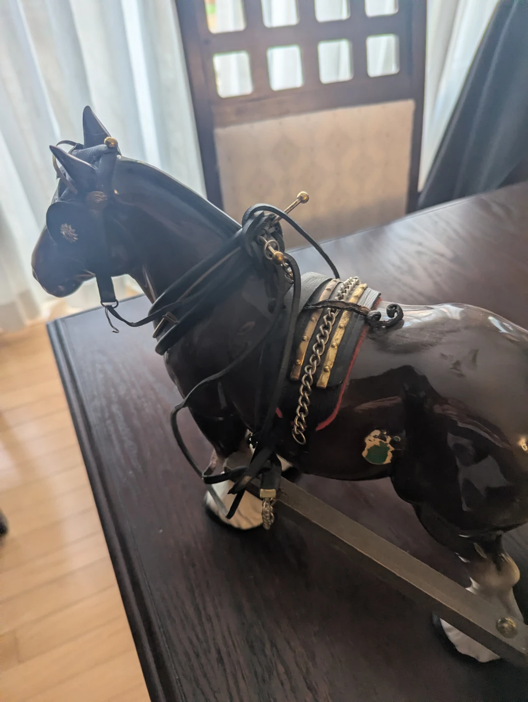 Horse and Wagon Figurine with Barrels - photo 3
