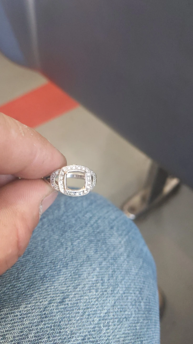 Sterling Silver Ring Setting with CZ Accents - photo 3