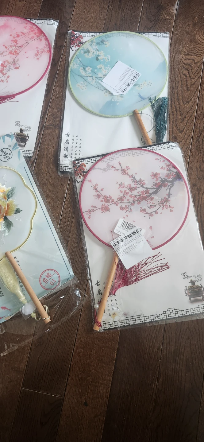 Decorative hand Fan double side embroidery