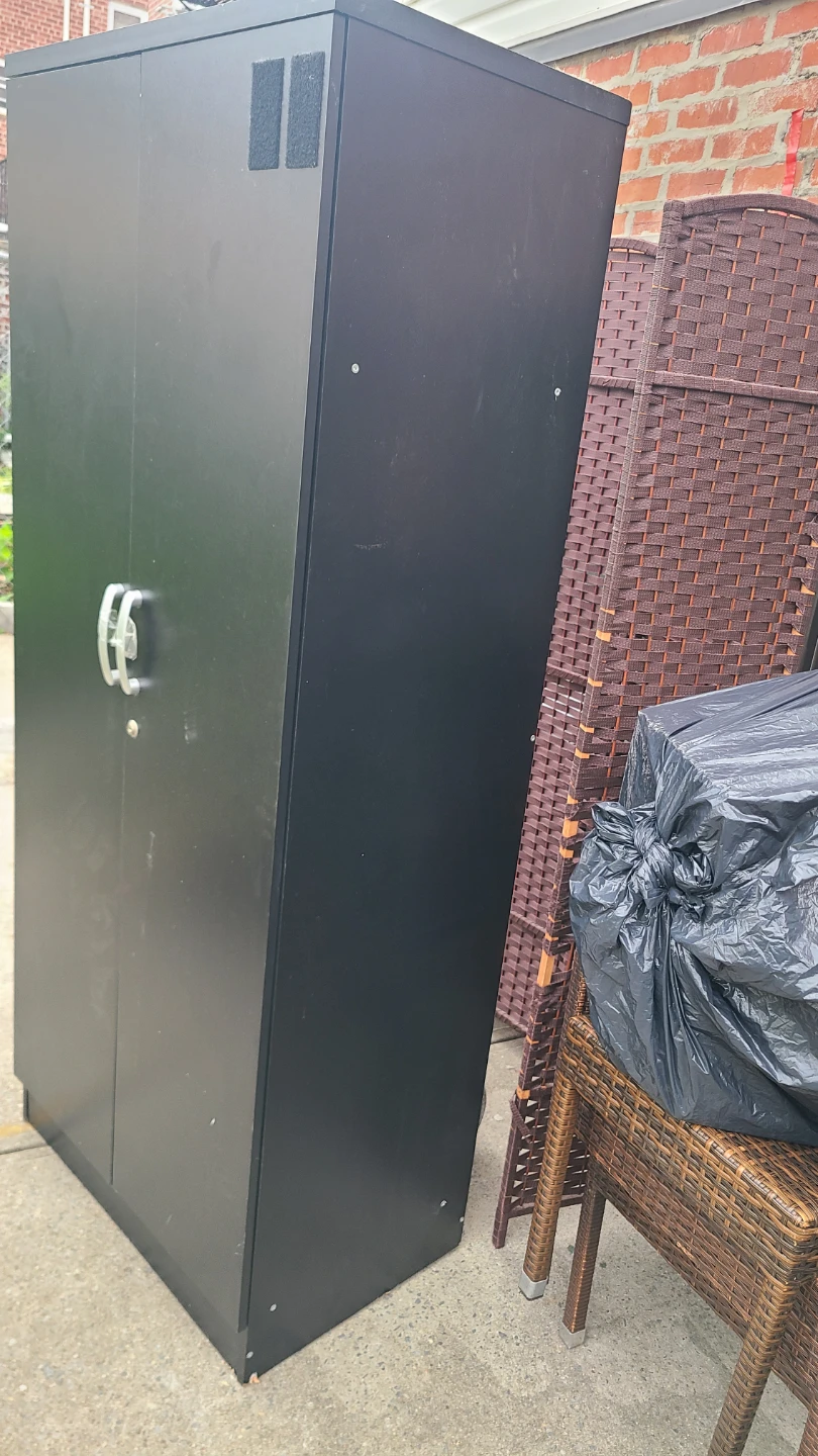 Black Storage Cabinet with Double Doors - photo 4