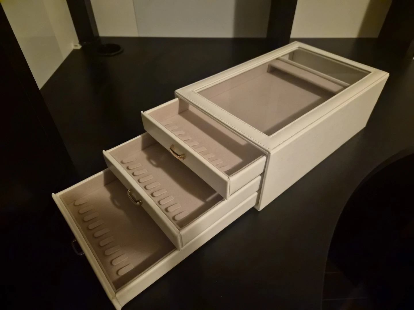 Cream Jewellery Organizer with Glass Top - photo 2