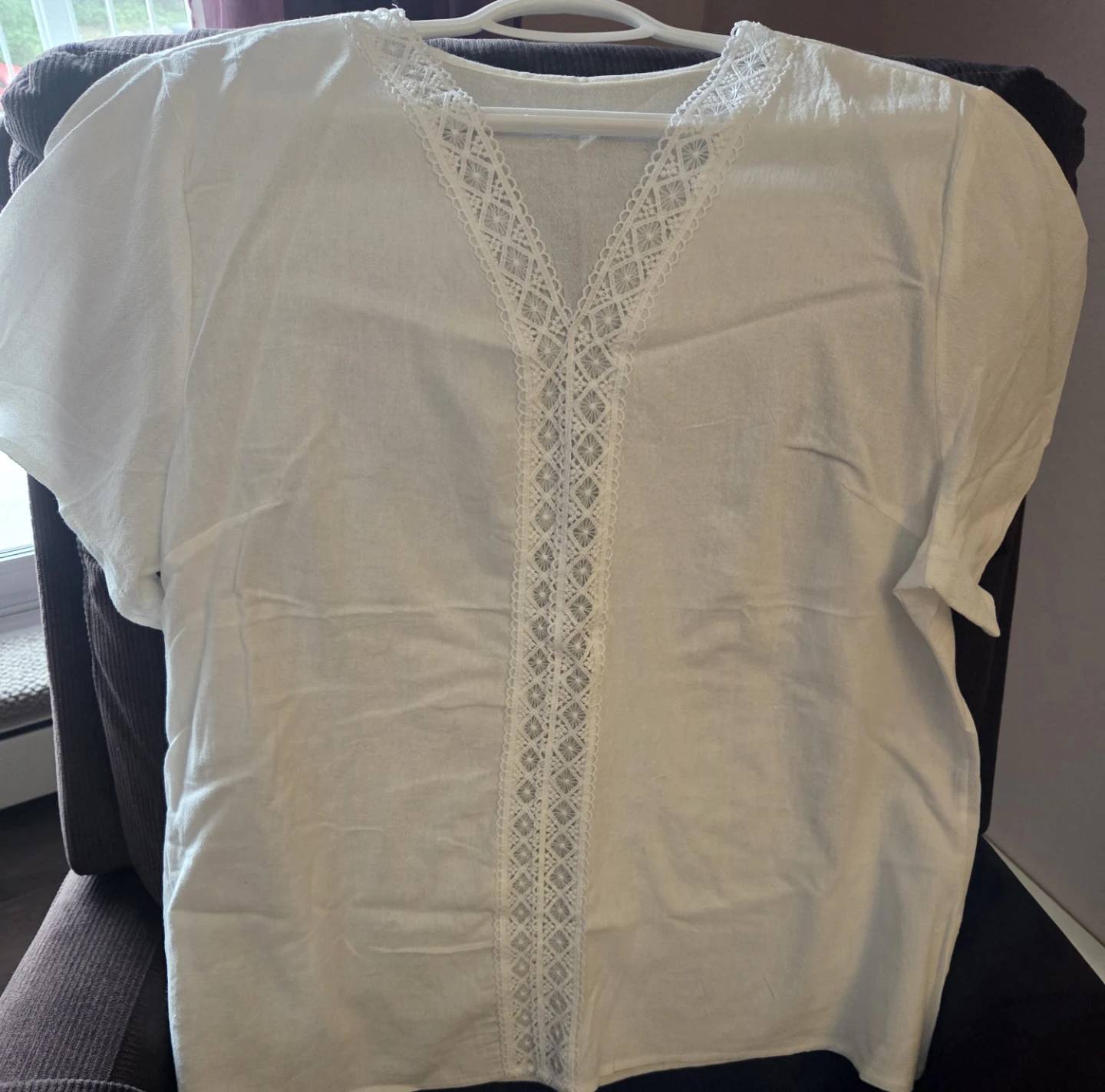 White Lace Trim Top