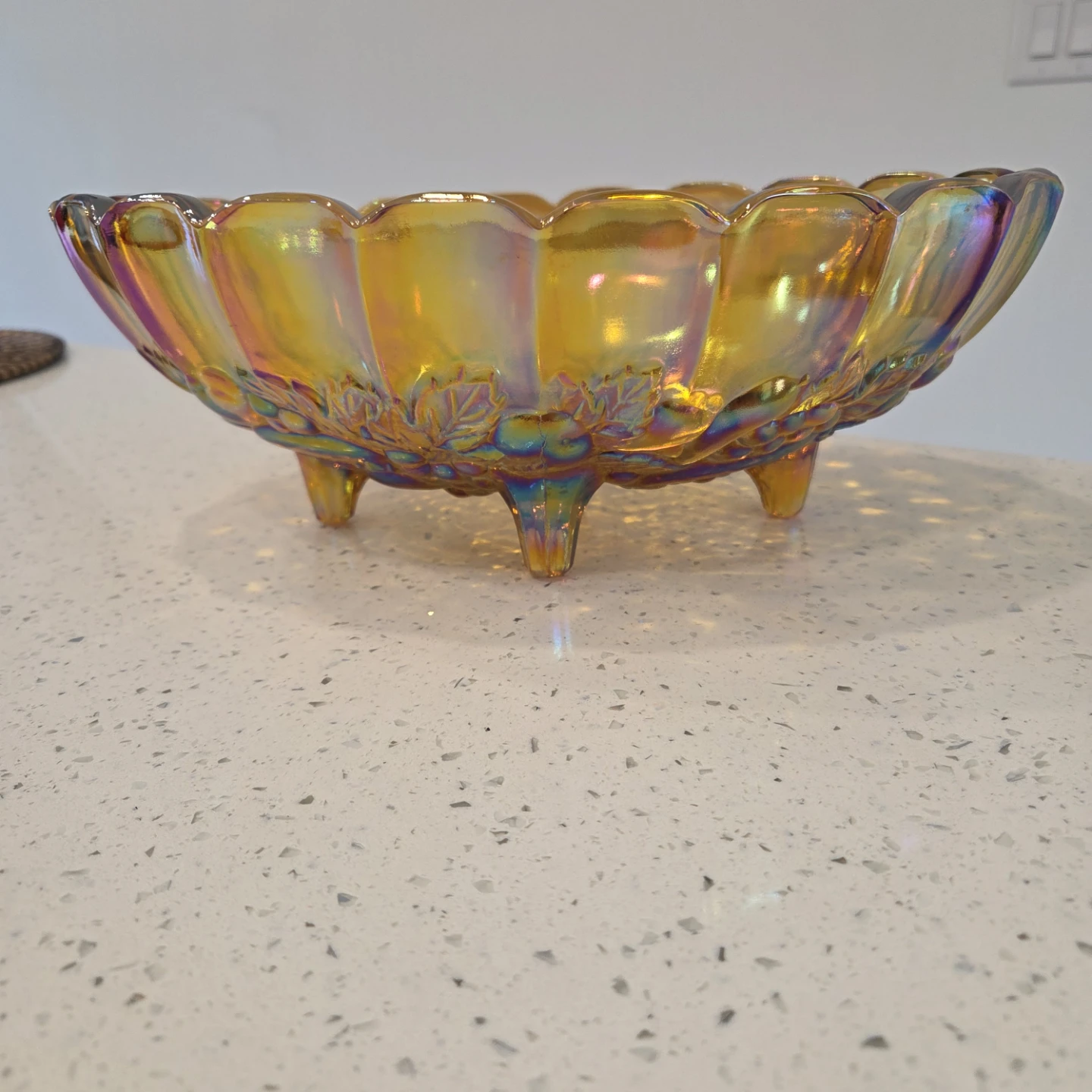Iridescent Carnival Glass Fruit Bowl - photo 5