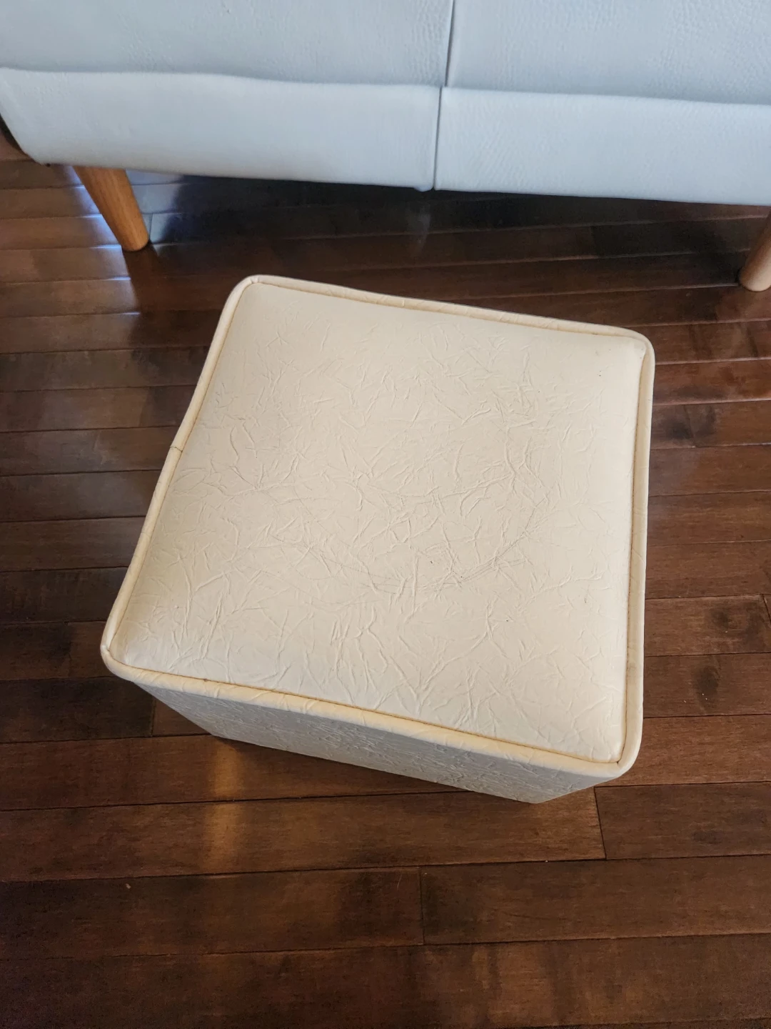MID CENTURY cream colored cube Footrest - photo 4
