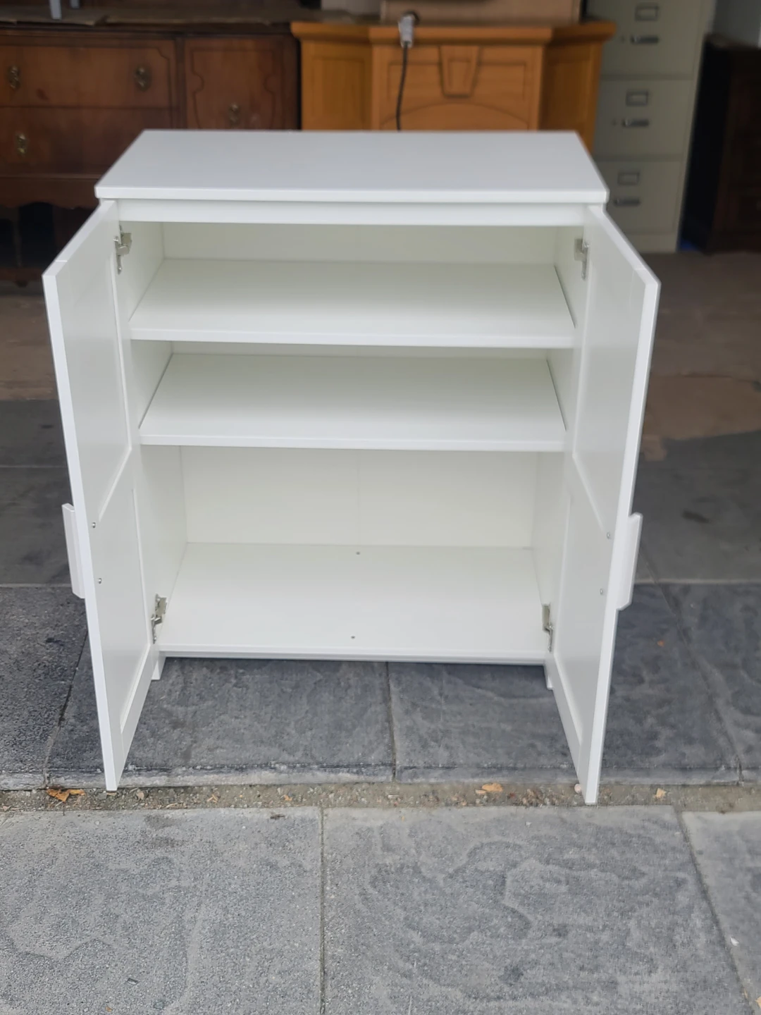 White Two-Door Storage Cabinet - photo 3