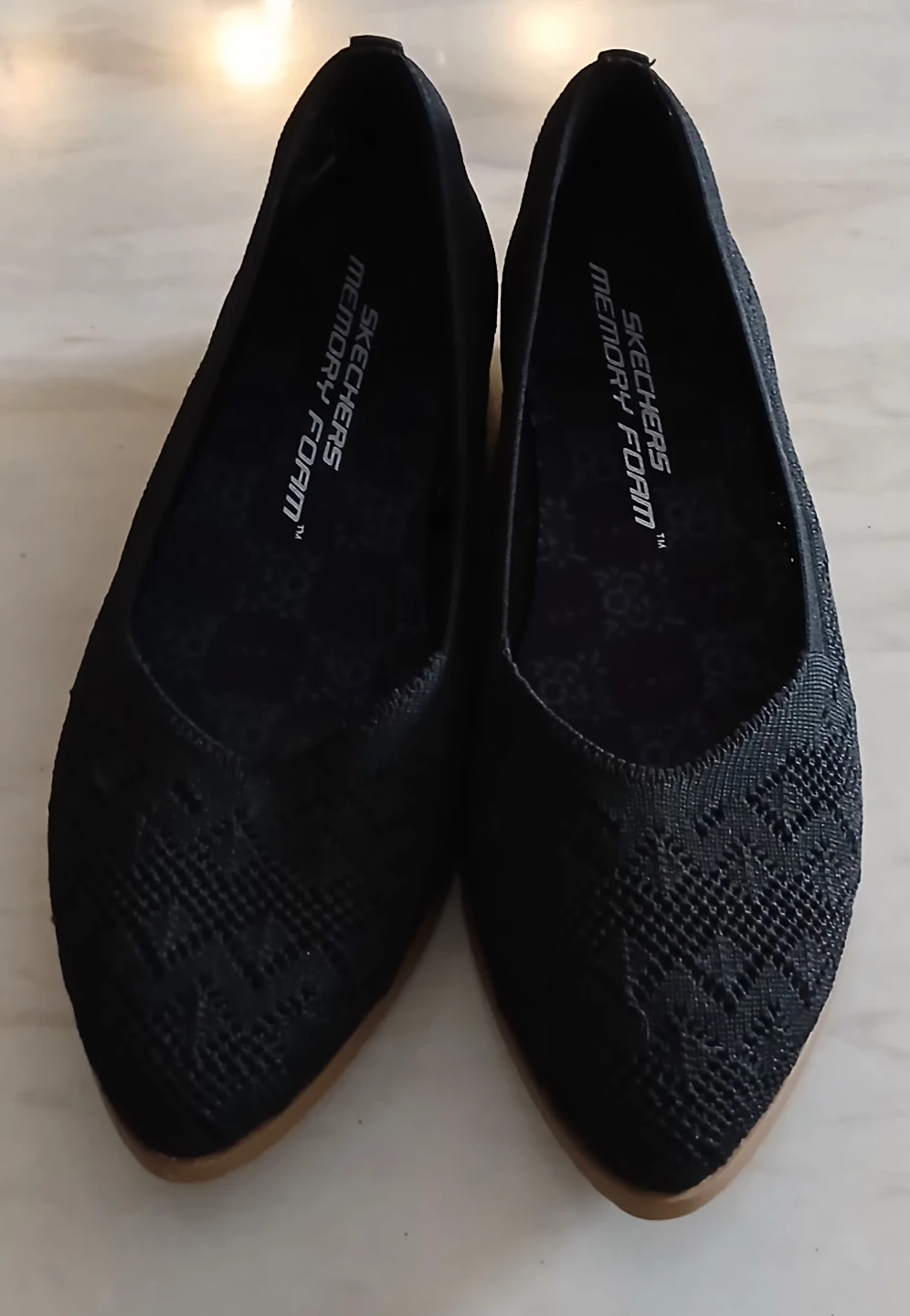 Skechers Black Knit Ballet Flats