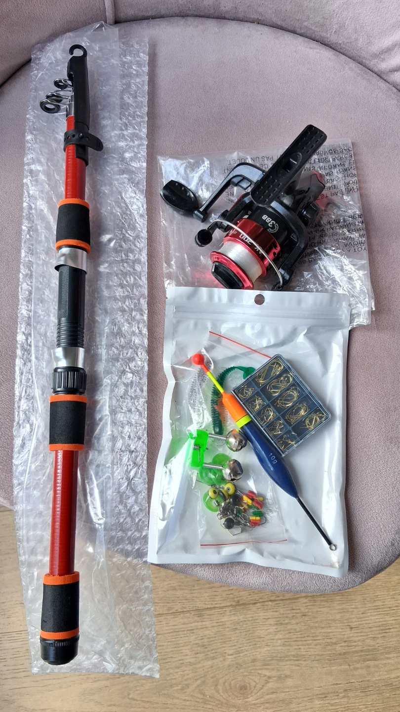 Fishing rod Reel Lures Hooks Line complete set