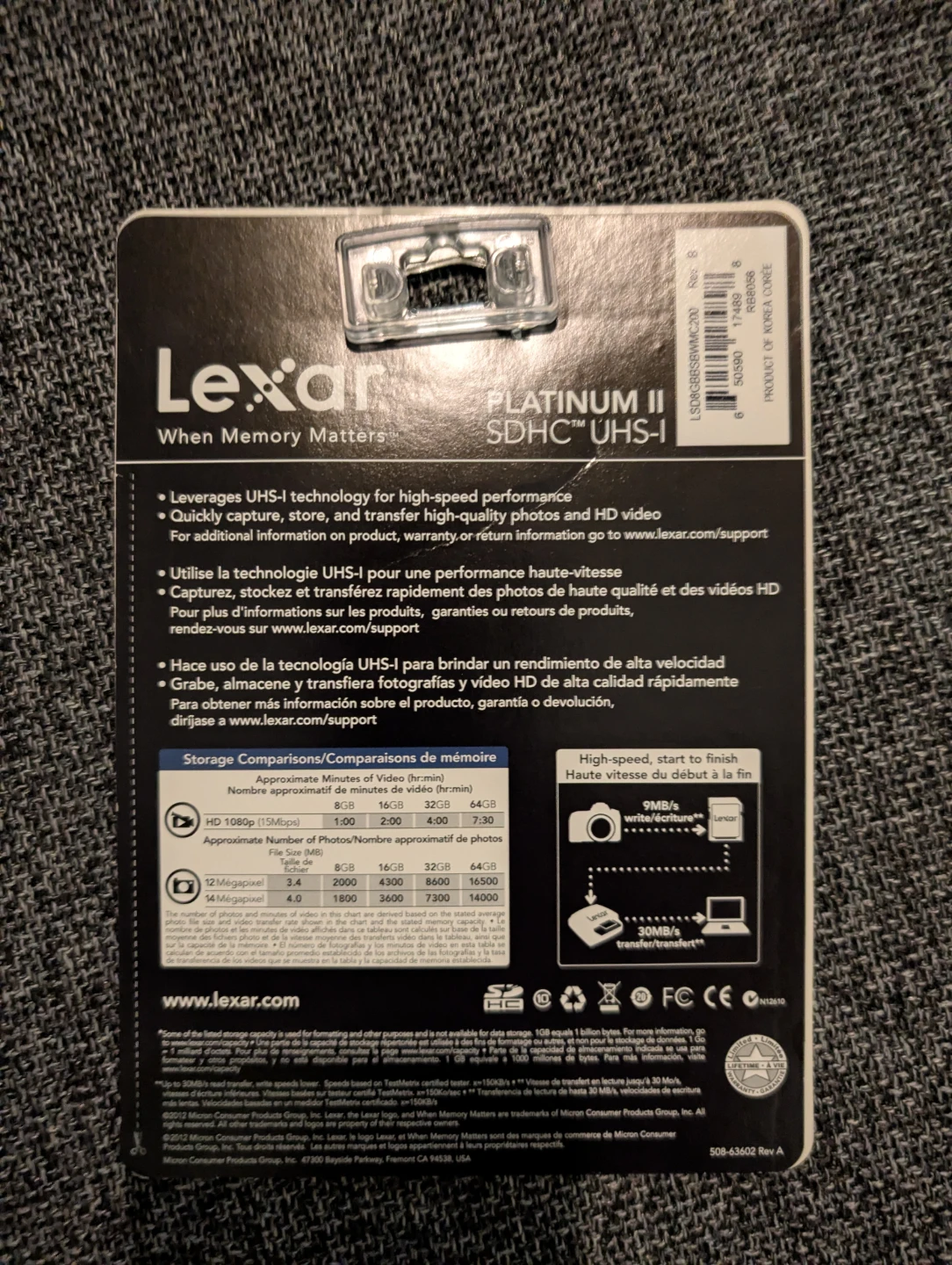 Lexar Platinum II 8GB SDHC Memory Card UHS-I - photo 2