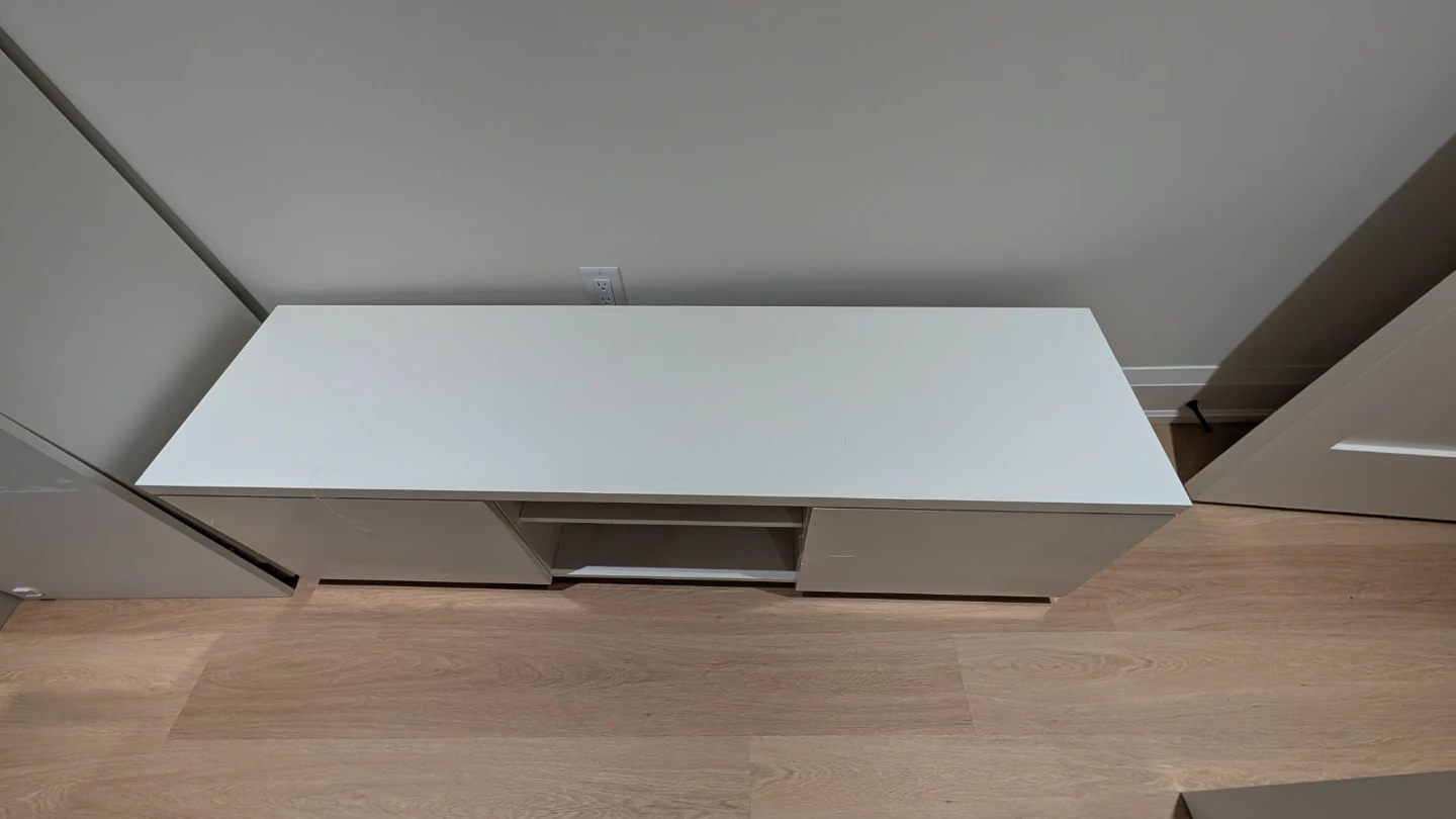 IKEA BYÅS TV bench, high gloss white, - photo 3