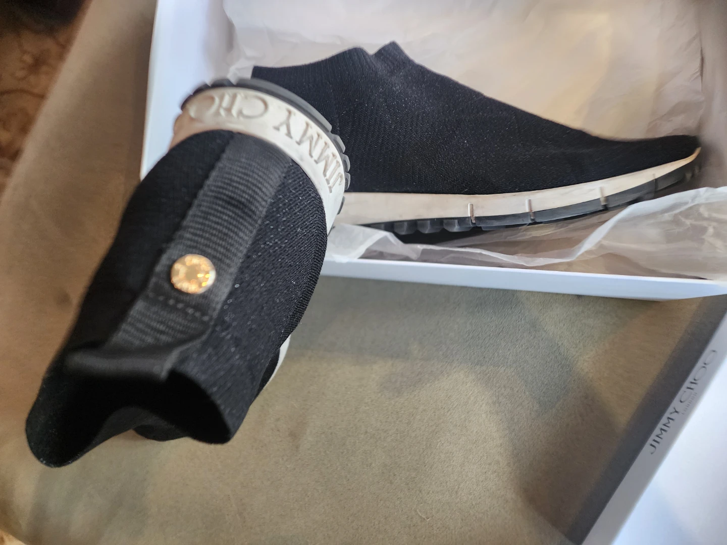 Jimmy Choo Norway Kil Knit Lurex Sneakers - photo 5