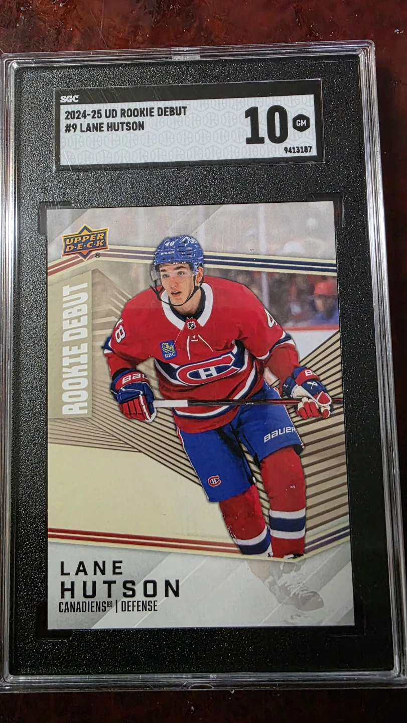 2024-25 Upper Deck Lane Hutson Rookie Debut Hockey Card