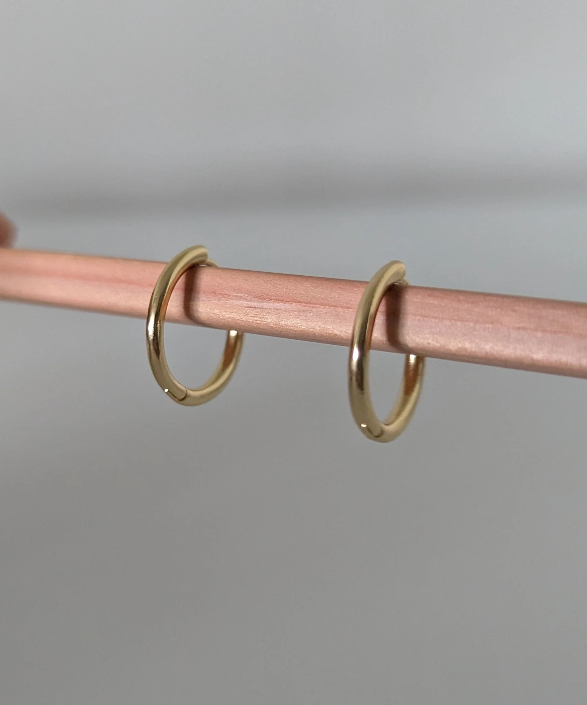 14k Gold Plated Sterling Silver Hoop Earrings (14mm)