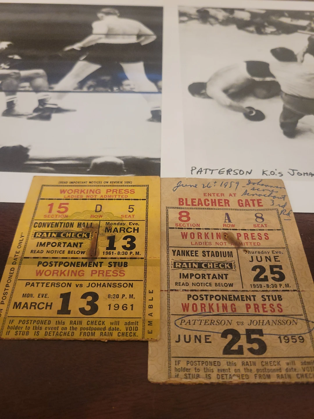 Patterson vs Johansson Ticket Stubs/Phots - photo 3