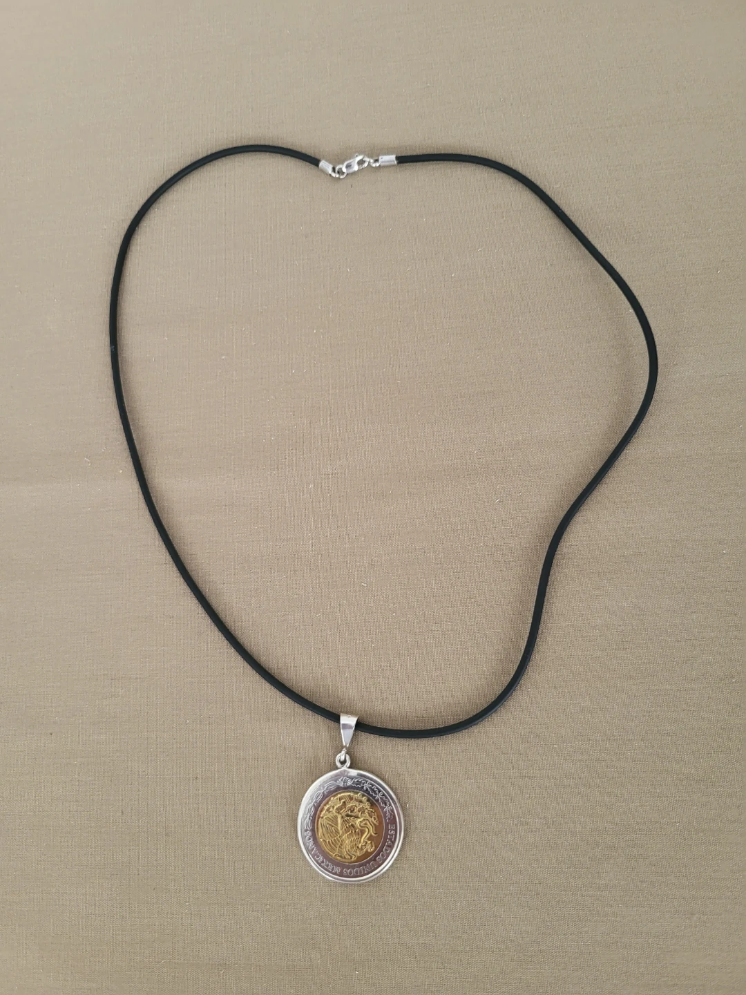 Mexican 5 Peso Coin Pendant Necklace