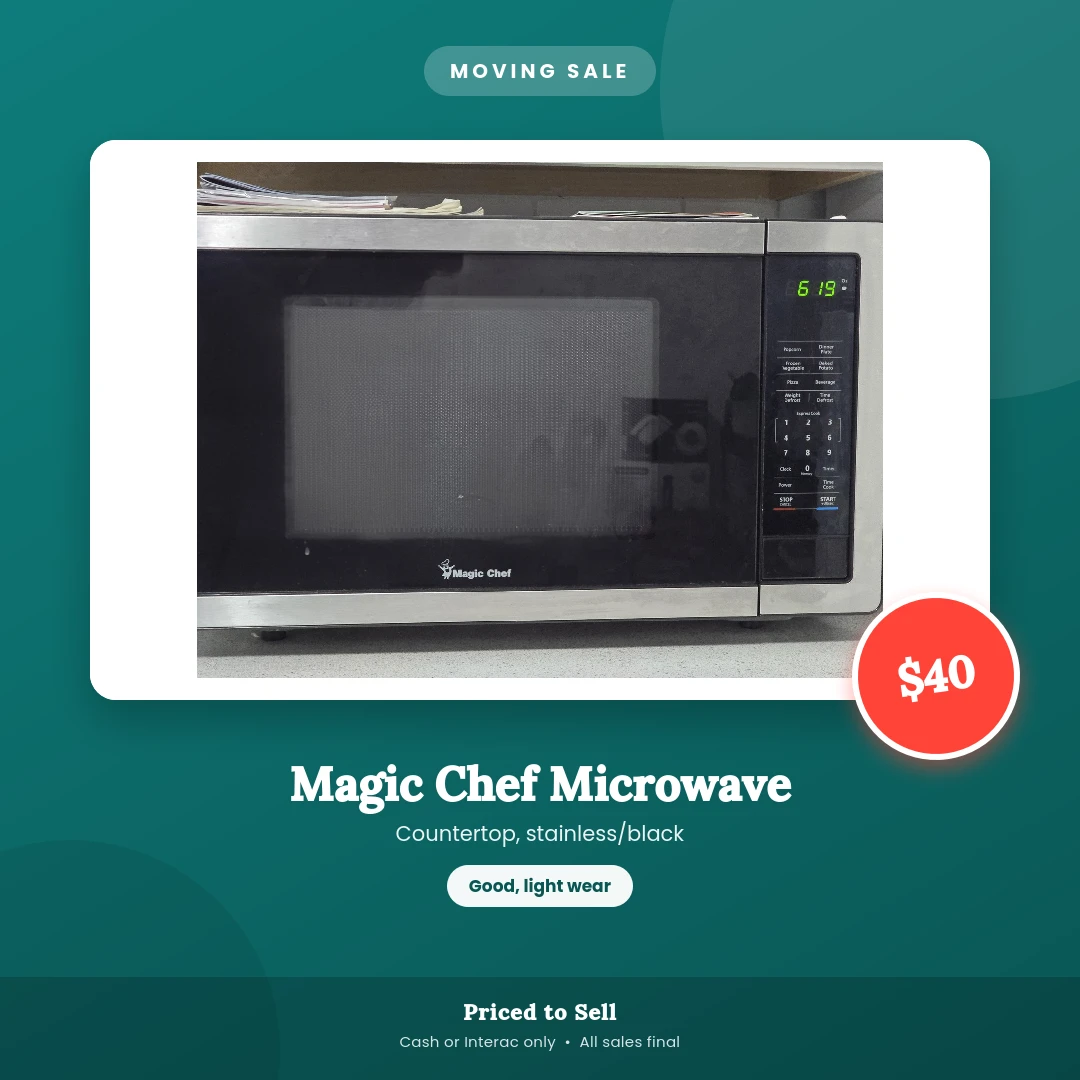 Magic Chef Countertop Microwave