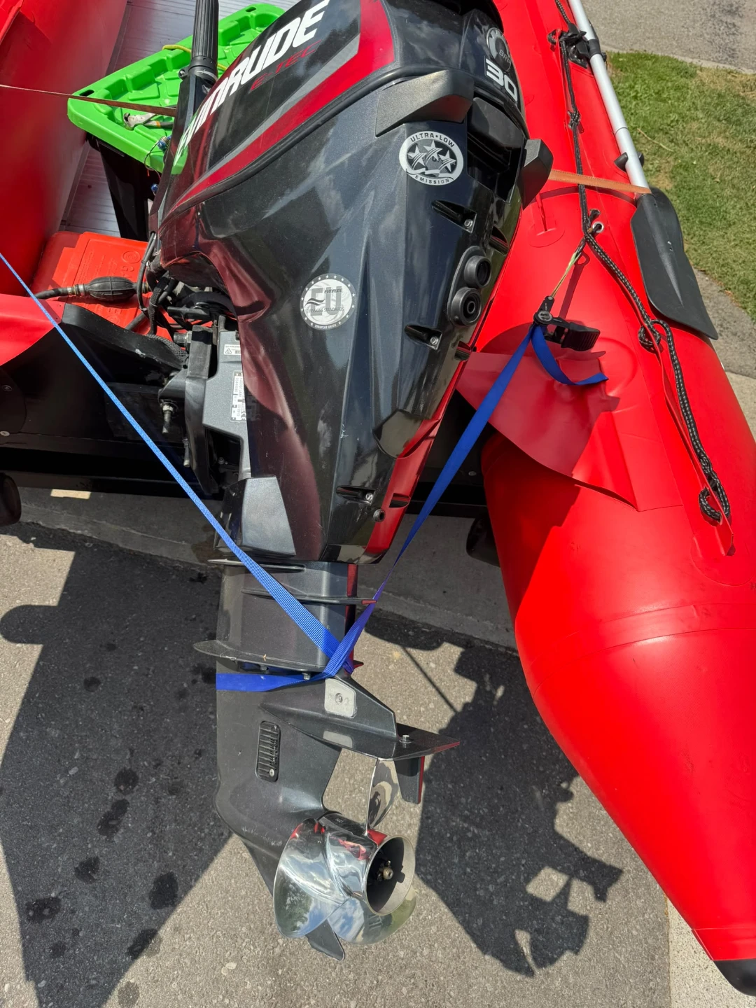 Red Like Boat Inflatable Boat with Evinrude Outboard Motor - photo 4