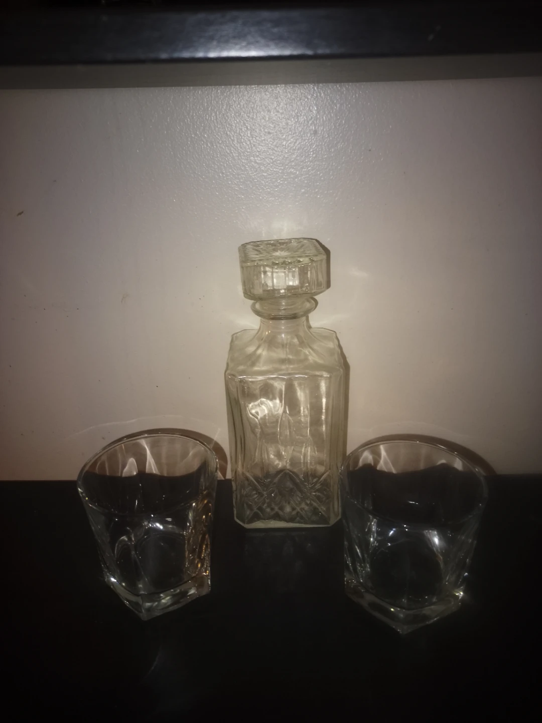 Crystal Cut Glass Decanter and Two Tumblers Set - photo 2