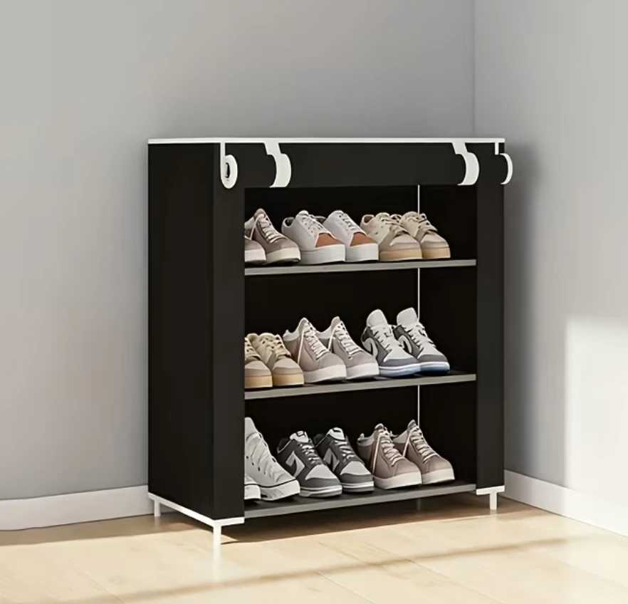Shoe Rack 3-Tier Black - New