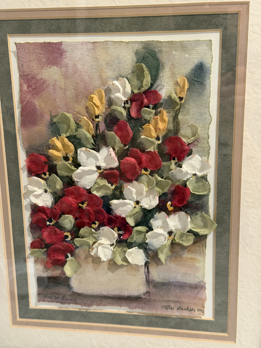 3D Floral Artwork "Vase of Flowers" by Russ Erickson - 2012